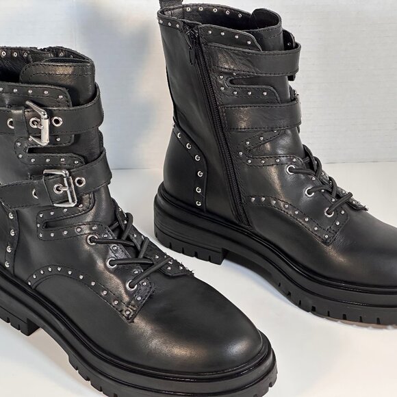 Ladies size 7.5 Black combat boots - Picture 7 of 15